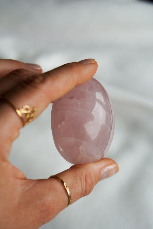 Rose quartz hand stone