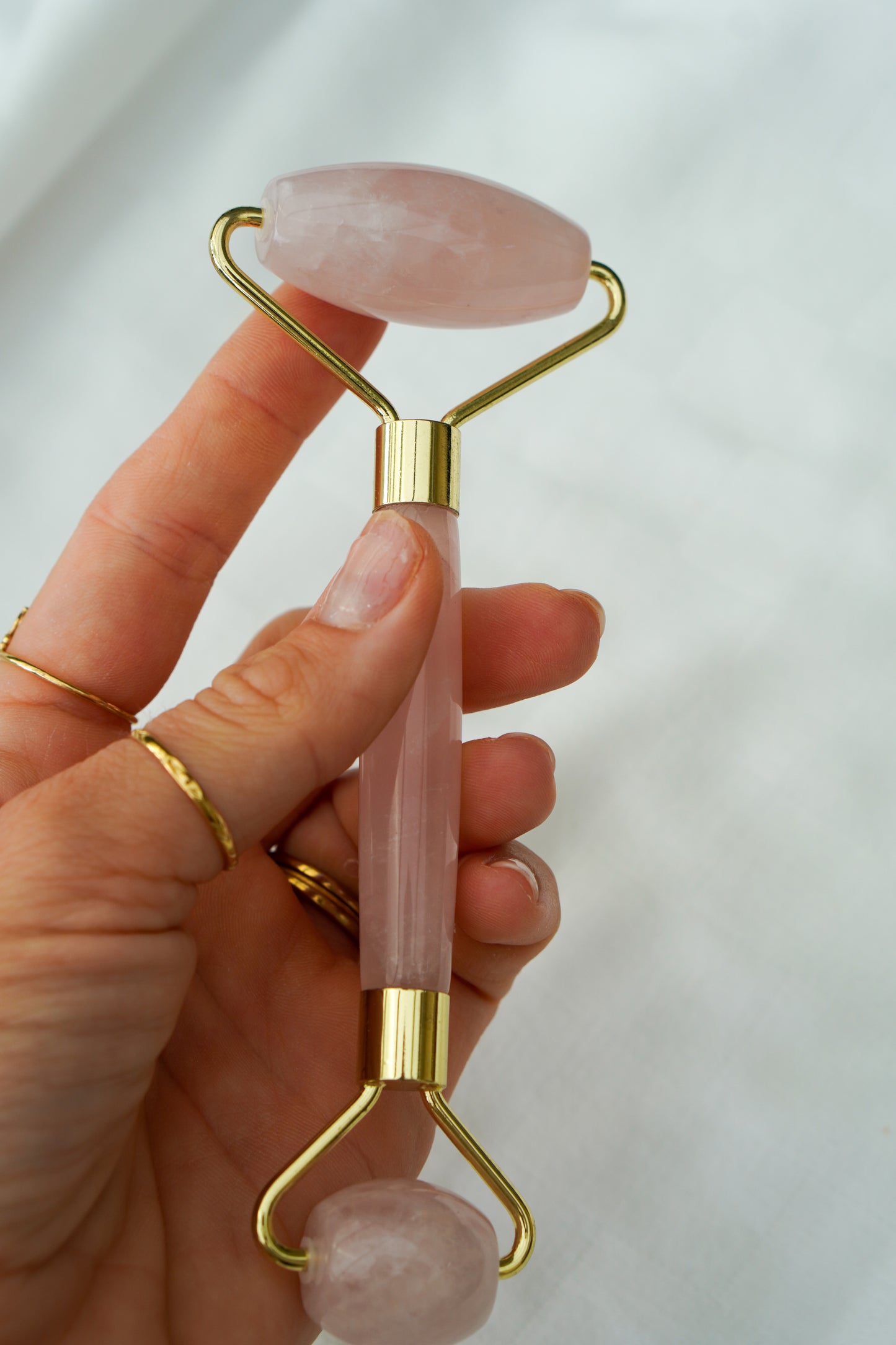 Rose quartz massage roller