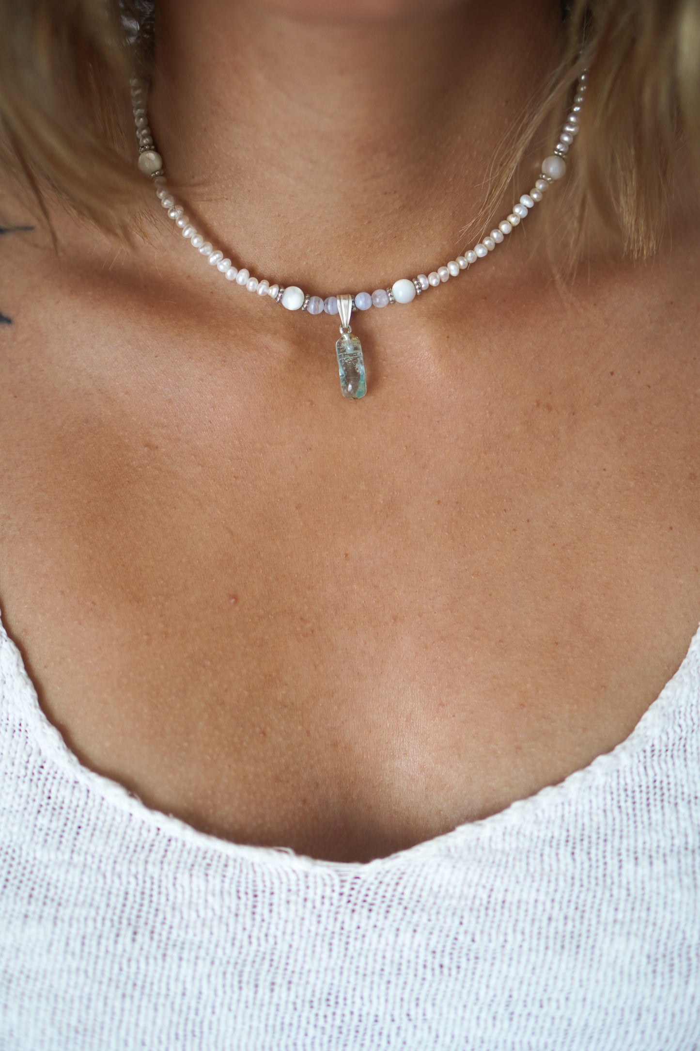 Pearl Choker "Aqua"